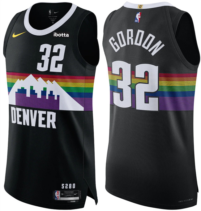 Men's Denver Nuggets #32 Aaron Gordon Black 2025/26 City Edition Stitched Basketball Jersey